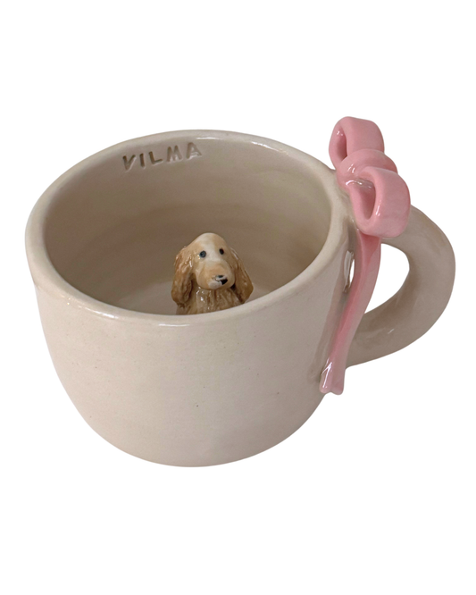 Personalisierte Haustiertasse mit Schleife