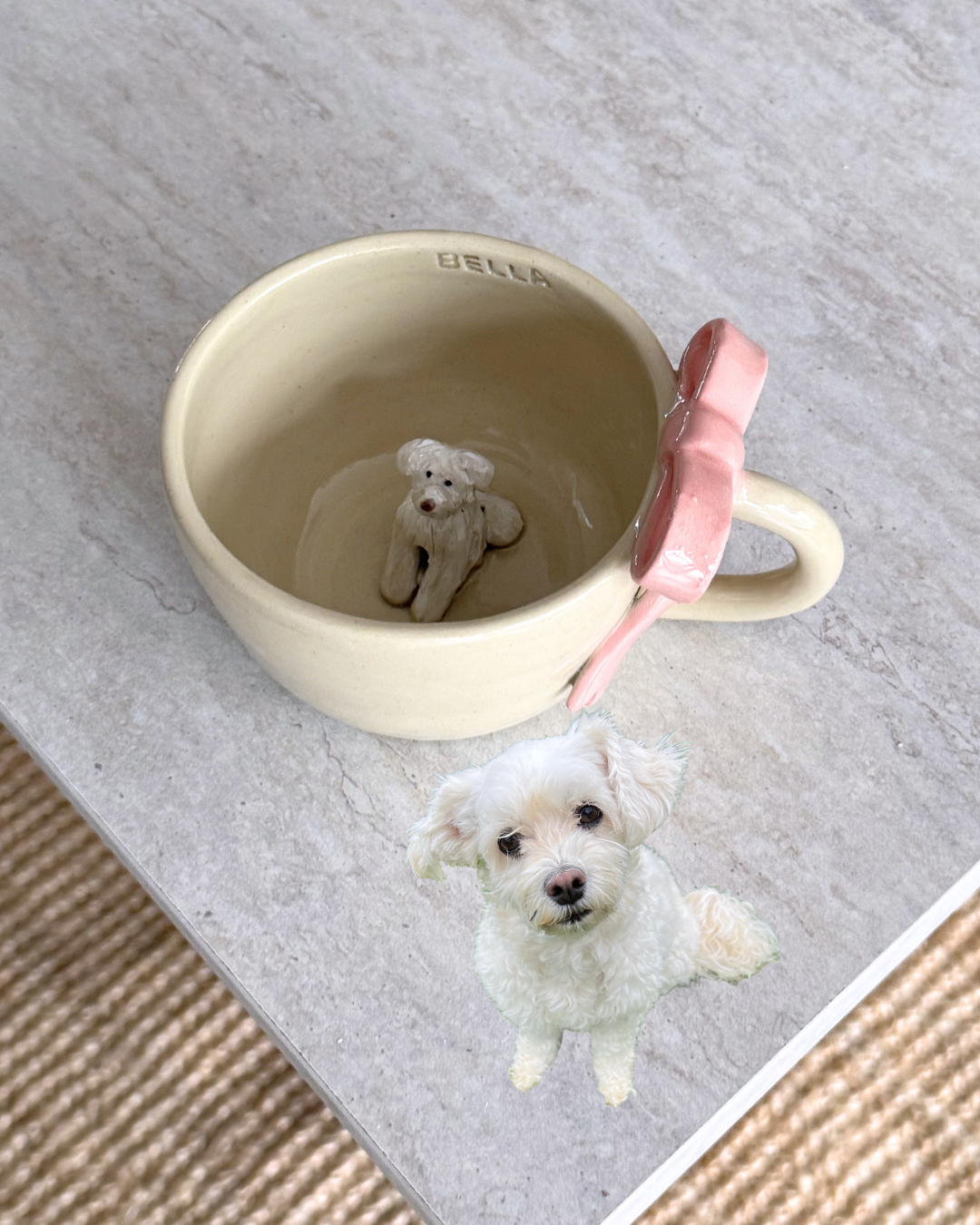 Personalisierte Haustiertasse mit Schleife